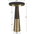 Uttermost Fortier Contemporary Glass Accent Table in Brass/Brown