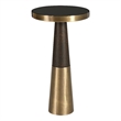 Uttermost Fortier Contemporary Glass Accent Table in Brass/Brown