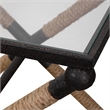 Uttermost Braddock Coastal Iron Glass and Rope Accent Table in Black