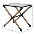 Uttermost Braddock Coastal Iron Glass and Rope Accent Table in Black
