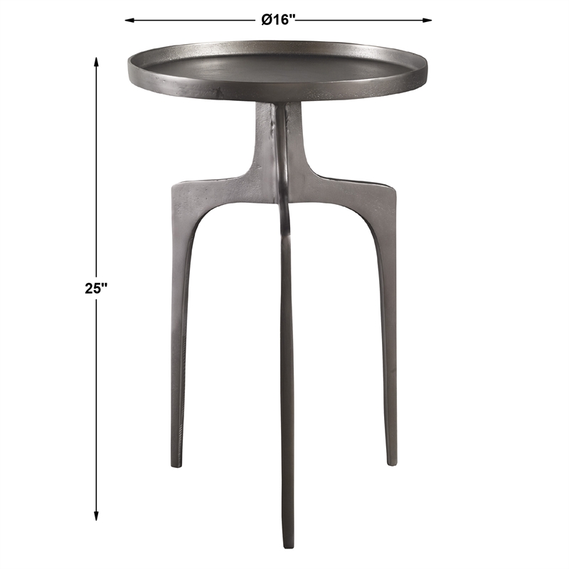 Uttermost Kenna Contemporary Aluminum Accent Table in Nickel