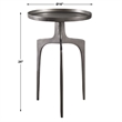Uttermost Kenna Contemporary Aluminum Accent Table in Nickel