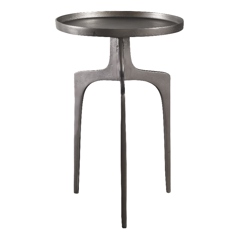 Uttermost Kenna Contemporary Aluminum Accent Table in Nickel