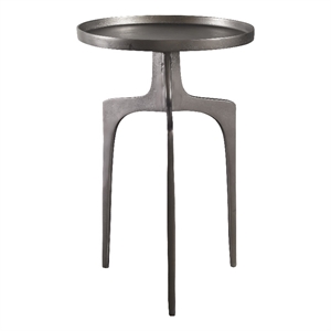 Uttermost Kenna Contemporary Aluminum Accent Table in Nickel
