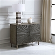 Uttermost Shield 2-Door Farmhouse Wood and Metal Cabinet in Brown/Gray