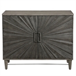 Uttermost Shield 2-Door Farmhouse Wood and Metal Cabinet in Brown/Gray