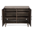 Uttermost Shield 2-Door Farmhouse Wood and Metal Cabinet in Brown/Gray