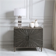 Uttermost Shield 2-Door Farmhouse Wood and Metal Cabinet in Brown/Gray