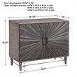 Uttermost Shield 2-Door Farmhouse Wood and Metal Cabinet in Brown/Gray
