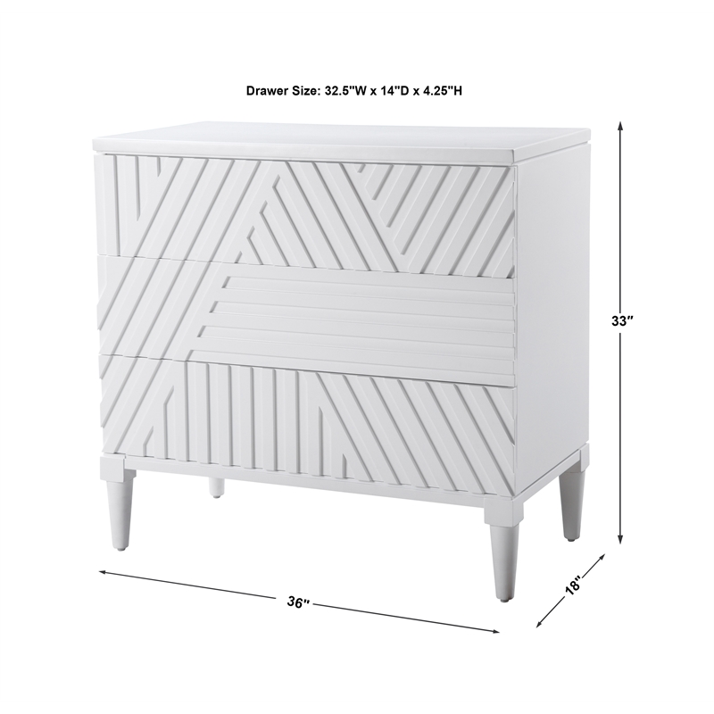Uttermost Colby Contemporary MDF and Wood Drawer Chest in White