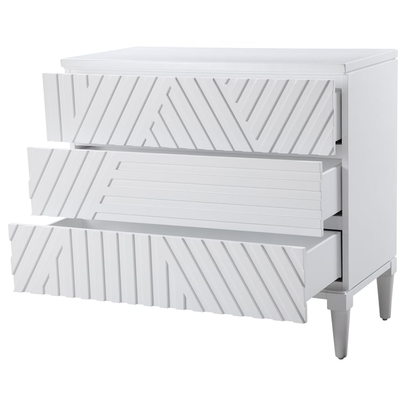 Uttermost Colby Contemporary MDF and Wood Drawer Chest in White