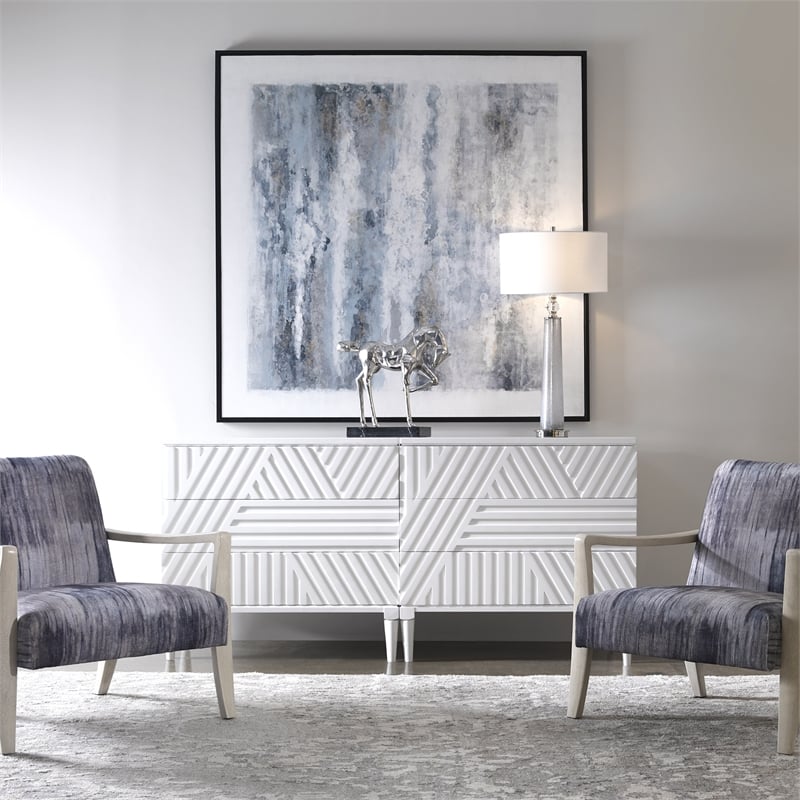 Uttermost Colby Contemporary MDF and Wood Drawer Chest in White