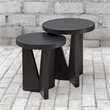 Uttermost Nadette Contemporary Wood Nesting Tables in Black/Woodtone (Set of 2)