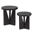 Uttermost Nadette Contemporary Wood Nesting Tables in Black/Woodtone (Set of 2)