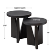 Uttermost Nadette Contemporary Wood Nesting Tables in Black/Woodtone (Set of 2)