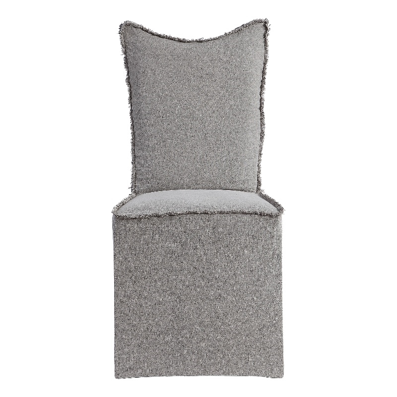 Uttermost Narissa Contemporary Fabric Armless Chairs in Gray (Set of 2)