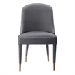 Uttermost Brie Stainless Steel and Fabric Armless Chair in Gray (Set of 2)