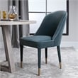 Uttermost Brie Stainless Steel and Fabric Armless Chair in Blue (Set of 2)