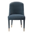 Uttermost Brie Stainless Steel and Fabric Armless Chair in Blue (Set of 2)