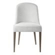 Uttermost Brie Contemporary Wood and Fabric Armless Chair in White (Set of 2)