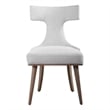 Uttermost Klismos Wood and Fabric Accent Chair in White/Woodtone (Set of 2)