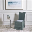 Uttermost Delroy Contemporary Fabric Armless Chairs in Blue/Gray (Set of 2)
