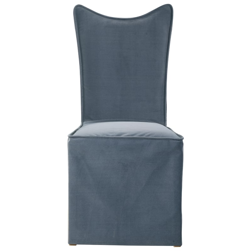 Uttermost Delroy Contemporary Fabric Armless Chairs in Blue/Gray (Set of 2)