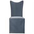 Uttermost Delroy Contemporary Fabric Armless Chairs in Blue/Gray (Set of 2)