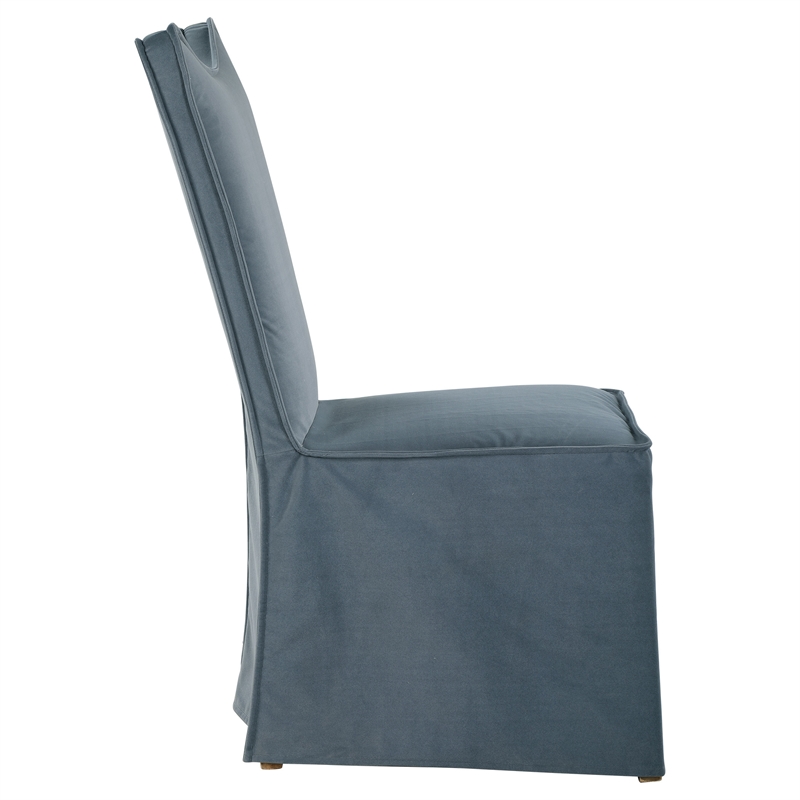Uttermost Delroy Contemporary Fabric Armless Chairs in Blue/Gray (Set of 2)
