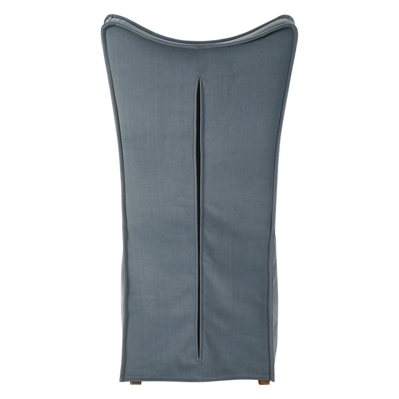 Uttermost Delroy Contemporary Fabric Armless Chairs in Blue/Gray (Set of 2)