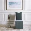 Uttermost Delroy Contemporary Fabric Armless Chairs in Blue/Gray (Set of 2)