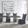 Uttermost Delroy Contemporary Fabric Armless Chairs in Blue/Gray (Set of 2)