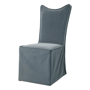 Uttermost Delroy Contemporary Fabric Armless Chairs in Blue/Gray (Set of 2)
