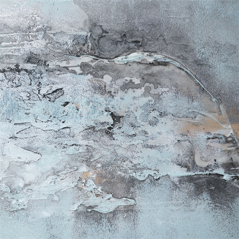 Uttermost Ocean Swell Iron MDF Framed Prints - Black/Blue/Gold/Silver (Set of 3)