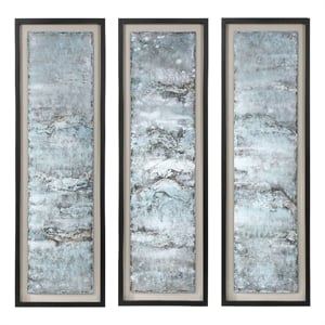 Uttermost Ocean Swell Iron MDF Framed Prints - Black/Blue/Gold/Silver (Set of 3)