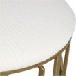 Uttermost Trellis Contemporary Iron MDF and Fabric Accent Stool in Brass/White