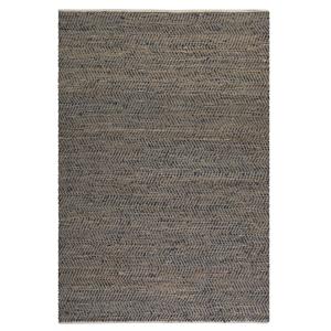 uttermost tobais rescued leather and hemp area rug in brown
