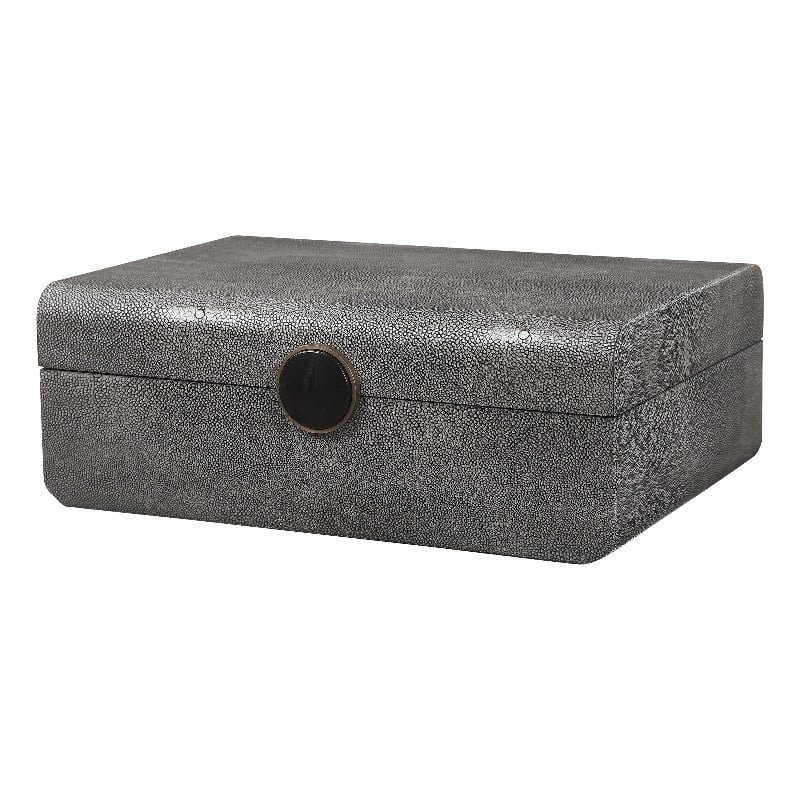 Uttermost Lalique Contemporary Wood Faux Shagreen Art Deco Box in Gray