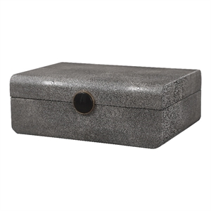 Uttermost Lalique Contemporary Wood Faux Shagreen Art Deco Box in Gray