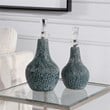 Uttermost Almera Coastal Ceramic and Iron Bottles in Blue (Set of 2)