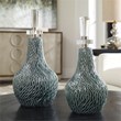 Uttermost Almera Coastal Ceramic and Iron Bottles in Blue (Set of 2)