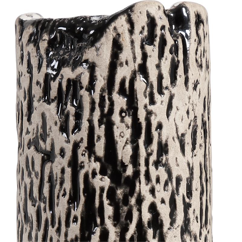 Uttermost Makira Ceramic Crystal and Iron Sculptures in White/Black (Set of 3)