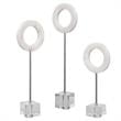 Uttermost Coin Toss Marble Crystal and Iron Rings in White (Set of 3)