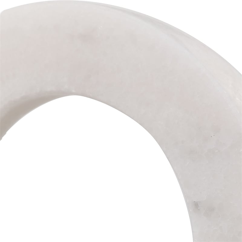 Uttermost Coin Toss Marble Crystal and Iron Rings in White (Set of 3)