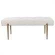 Uttermost Olivier Contemporary Fabric and Stainless Steel Bench in White