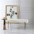 Uttermost Olivier Contemporary Fabric and Stainless Steel Bench in White
