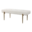 Uttermost Olivier Contemporary Fabric and Stainless Steel Bench in White