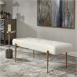 Uttermost Olivier Contemporary Fabric and Stainless Steel Bench in White