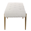 Uttermost Olivier Contemporary Fabric and Stainless Steel Bench in White