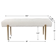 Uttermost Olivier Contemporary Fabric and Stainless Steel Bench in White